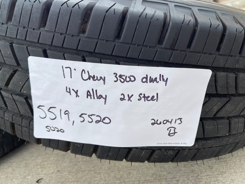 17" Chevy Silverado GMC Sierra 3500 Dually rims wheels OEM 5519 5520 MICHELIN Texas Truck Tire