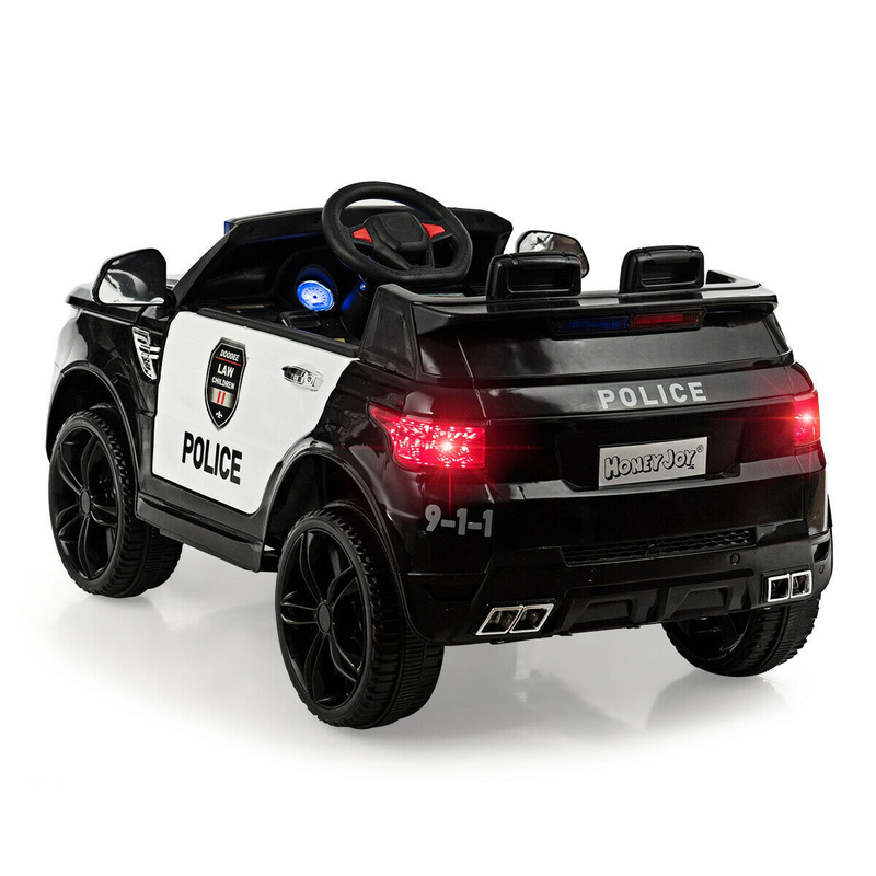 Electric Bluetooth Ride On Police Car for Kids with Remote Control - 12V