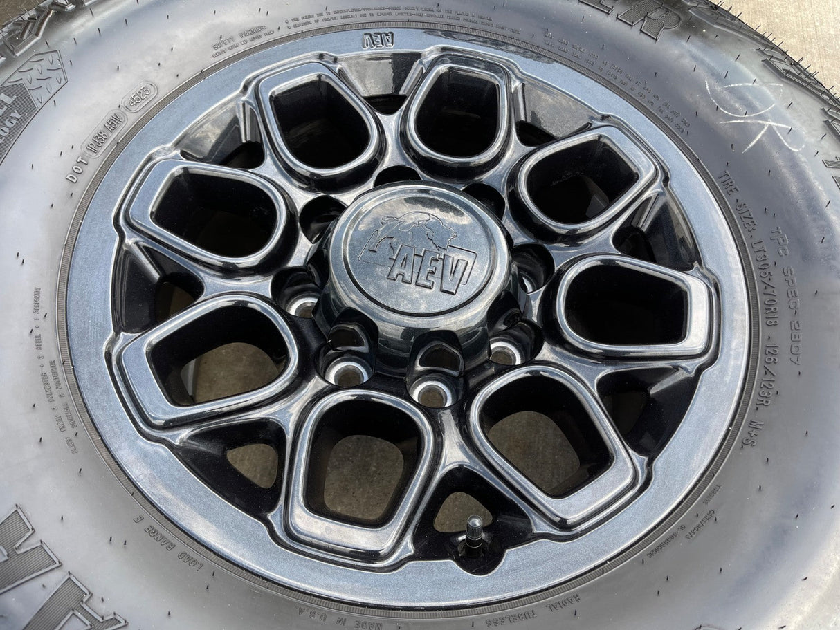 18" AEV Chevy BISON Trail Boss ZR2 2500 OEM wheels rims GMC Sierra GOODYEAR 35" Texas Truck Tire