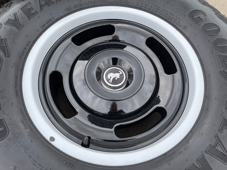 17" Ford Bronco HERITAGE Edition wheels rims white GOODYEAR 35" DISCOUNTED Texas Truck Tire