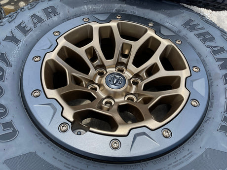 18" Dodge Ram 1500 TRX Beadlock OEM bronze RHO wheels rims 2735 tires 35" NEW Texas Truck Tire