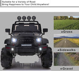 12V Electric Ride-On Pickup Truck for Kids with 3 Speeds and Remote Control, Black