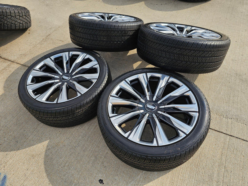 24" Cadillac Escalade PLATINUM OEM wheels rims V 2024 2025 2026 2027 NEW Texas Truck Tire