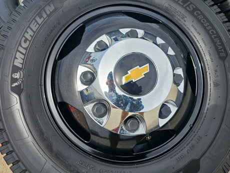 17" Chevy Silverado GMC Sierra 3500 Black Dually rims wheels OEM 5519 5520 NEW Texas Truck Tire