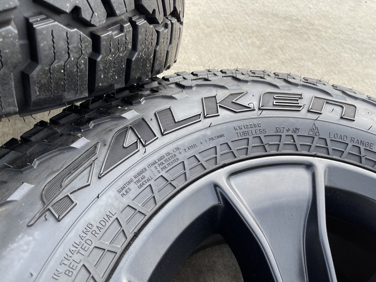 (5) 17" Jeep Wrangler Rubicon OEM 96226 wheels rims Gladiator FALKEN A/T3 NEW Texas Truck Tire