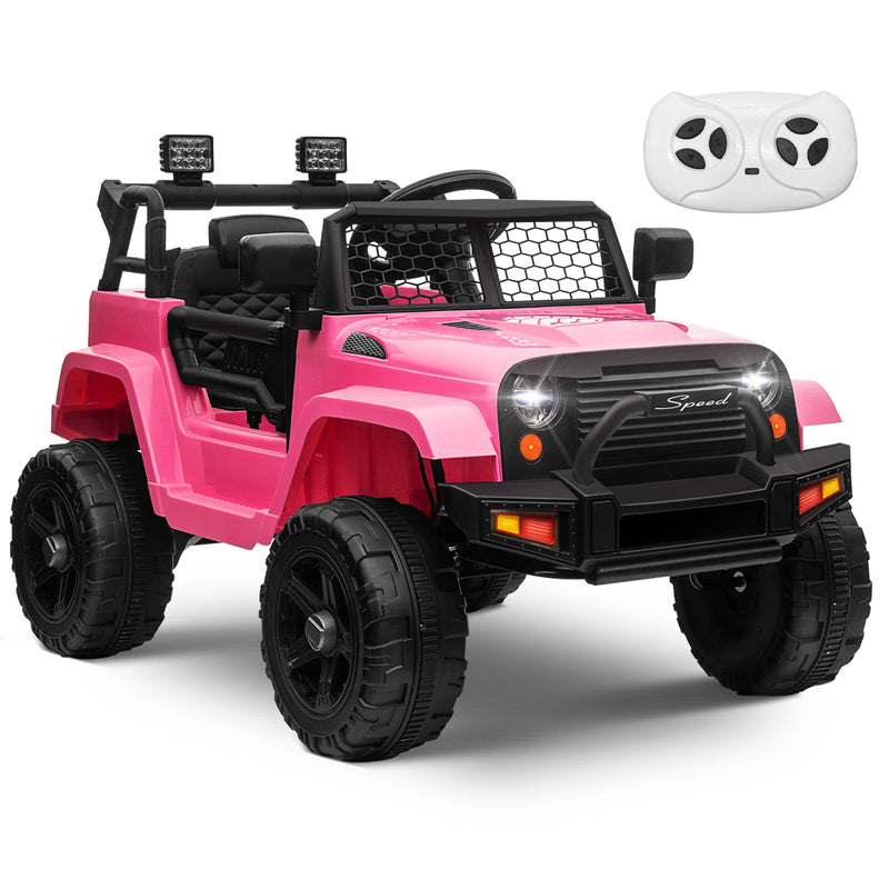 12V Kids Ride-On Truck with Remote Control, Power Wheels, and LED Lights