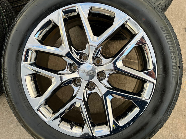 22" GMC Yukon Sierra DENALI OEM 14078 wheels rims CHROME 2023 2024 2025 2026 NEW Texas Truck Tire