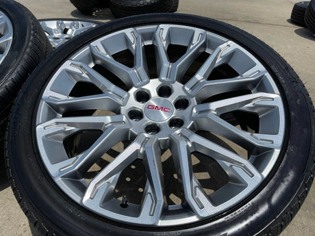 24" GMC Yukon Sierra DENALI OEM wheels rims tires 2022 2023 2024 2025 2026 NEW Texas Truck Tire