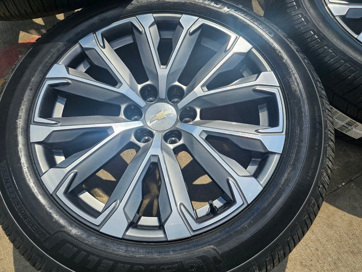 22" Chevy Tahoe Silverado Suburban OEM wheels rims 2025 2026 NEW MICHELIN Texas Truck Tire