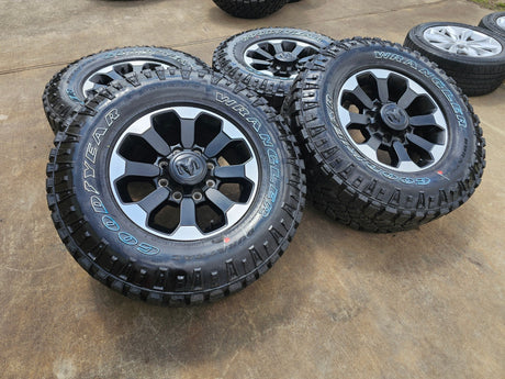 17" Ram 2500 3500 Laramie Power Wagon OEM wheels rims 2599 tires 2024 2025 NEW Texas Truck Tire