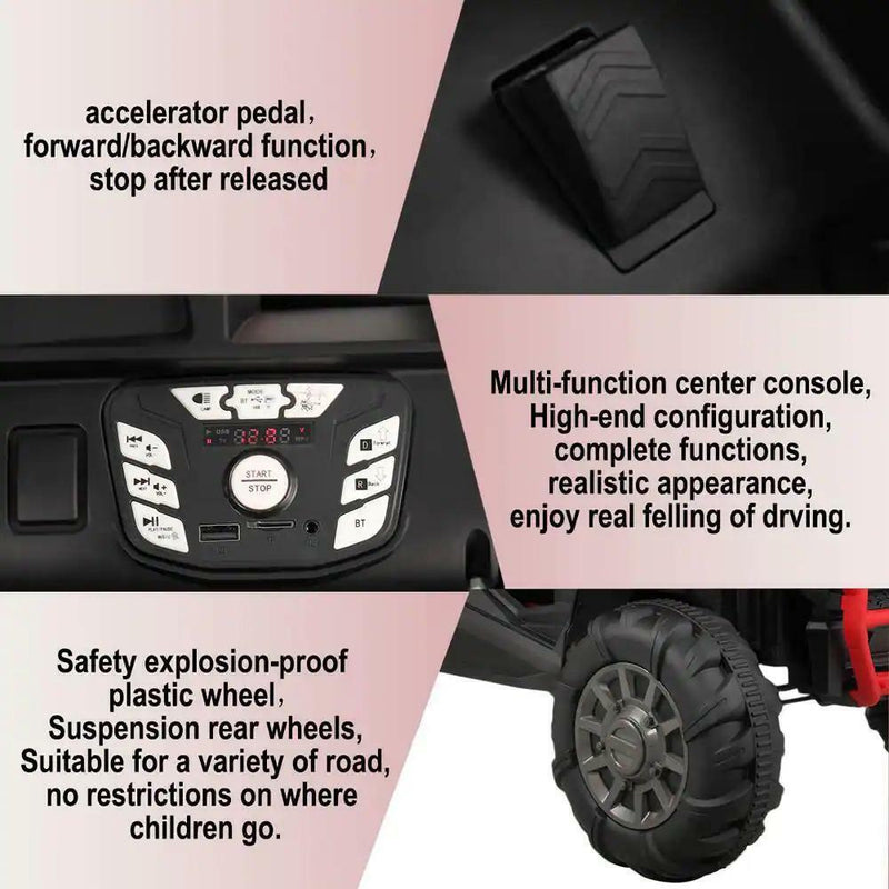 Battery Operated Kids SUV Ride-On Truck with MP3 Player, Bluetooth, LED Lights, and 3 Speed Options