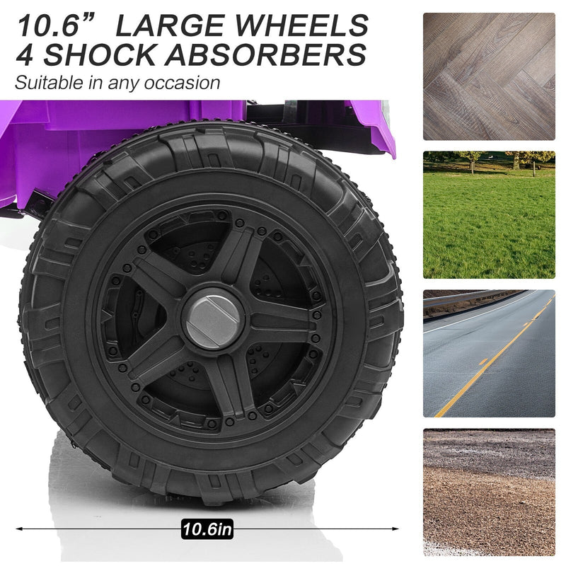 12V Kids Ride-On Power Wheels Remote Control Truck Vehicle Purple