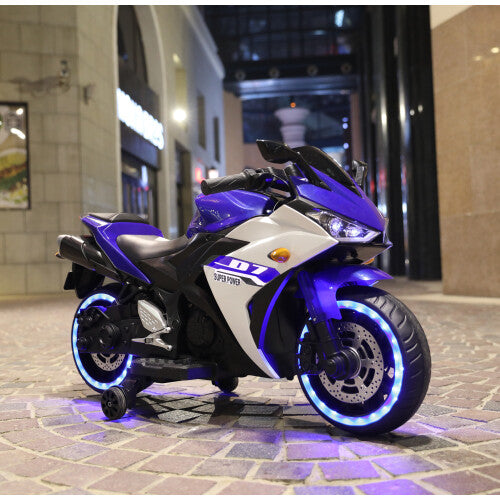 2024 Kids 12V Electric Ride-On Dirt Bike with Training Wheels for Children