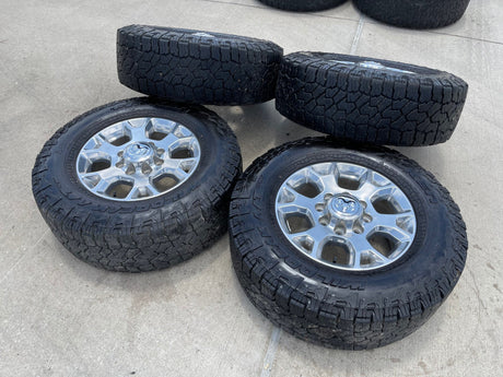 18" Ram 2500 3500 Laramie Power Wagon OEM wheels rims 2693 tires FALKEN A/T4 Texas Truck Tire