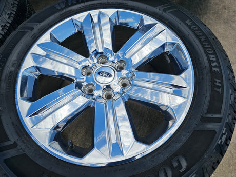 20" Ford F-150 Expedition OEM Lariat rims wheels 10171 tires CHROME NICE SET Texas Truck Tire