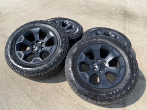 20" Dodge Ram 1500 OEM Laramie Black 2680 wheels rims 2025 2026 GOODYEAR NEW Texas Truck Tire