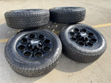 20" Ford F-250 F-350 OEM black Lariat wheels rims 10299 10484 tires DISCOUNTED Texas Truck Tire