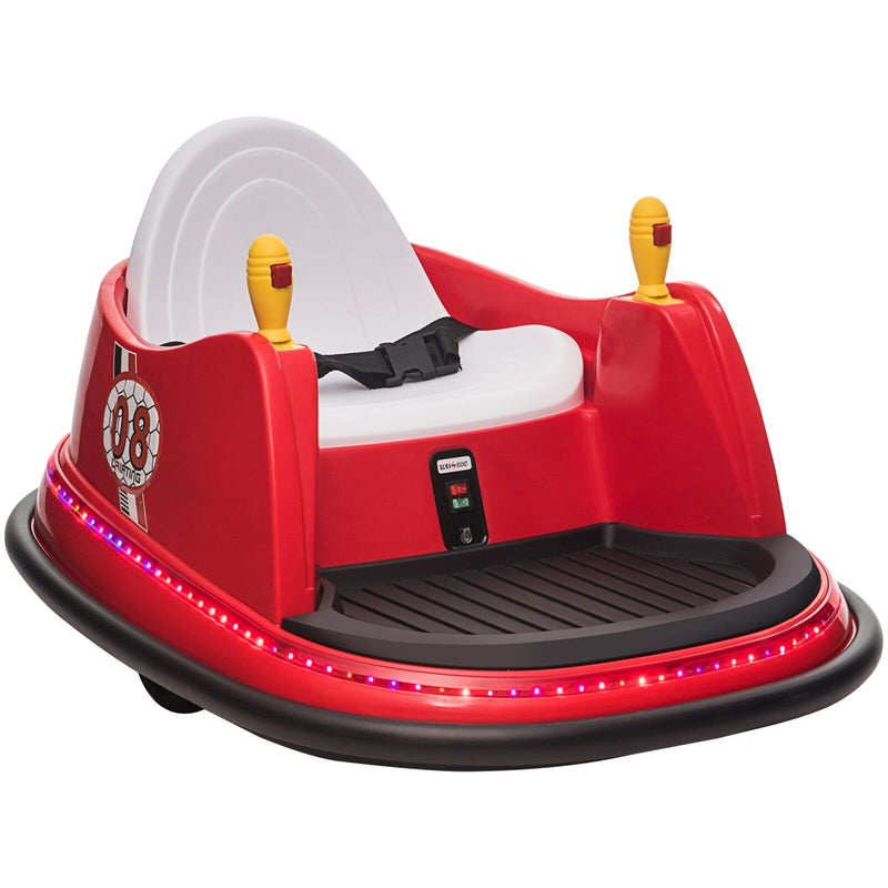 6V Electric Kids Ride-On Bumper Car with 360° Spin and Remote Control - Red Toddler Toy