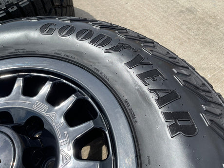 18" AEV SALTA GMC Sierra AT4X Chevy Trail Boss 2500 OEM wheels rims GOODYEAR 35" Texas Truck Tire