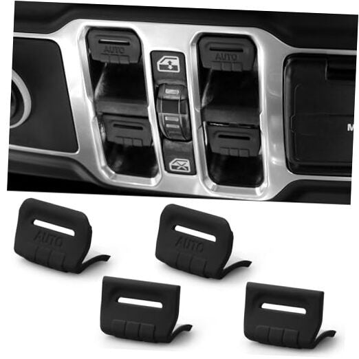 Black Window Button Cover for 2018-2025 Jeep Wrangler JL Unlimited Sahara