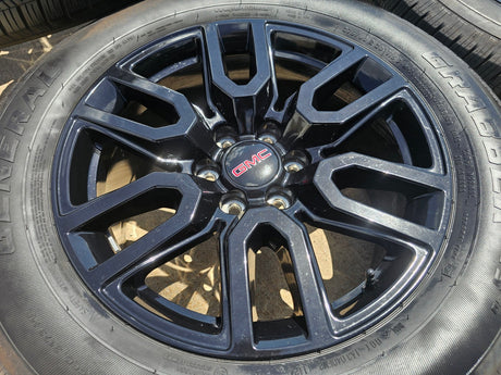 20" GMC Sierra Yukon Chevy OEM black 5914 5918 wheels rims 2023 2024 2025 2026 Texas Truck Tire