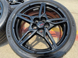 19" + 20" Chevy Corvette C8 OEM 14007 14008 wheels rims BLACK TPMS Texas Truck Tire