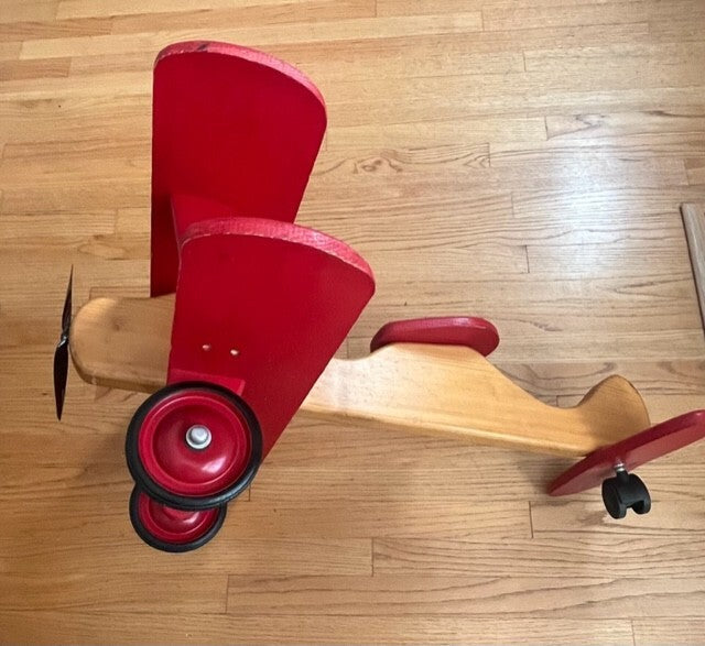 Wooden Handcrafted Riding Plane Toy for Toddlers
