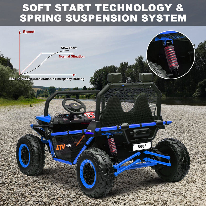24V Kids 2-Seater Electric Ride-On UTV Truck with 4WD and 320W Motor, Remote Control