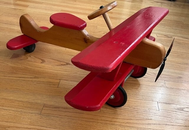 Wooden Handcrafted Riding Plane Toy for Toddlers