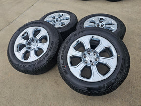 20" Dodge Ram 1500 OEM Laramie CHROME 2679 wheels rims tires 2023 2024 2025 NEW Texas Truck Tire