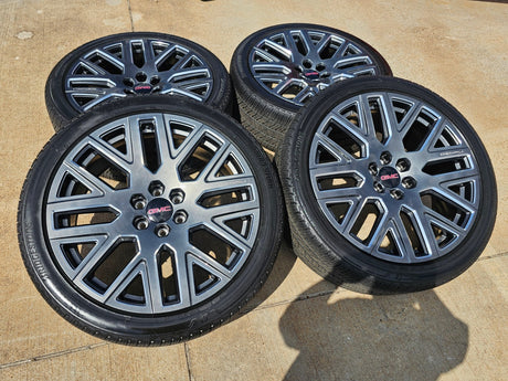 24" GMC Yukon Sierra DENALI OEM wheels rims tires 2022 2023 2024 2025 2026 NEW Texas Truck Tire