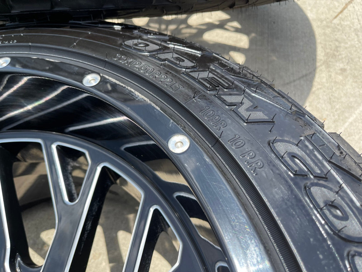 22x12 XTREME FORCE XF- 8 Chevy Silverado Ford F-150 RAM wheels rims 6x139 6x135 Texas Truck Tire