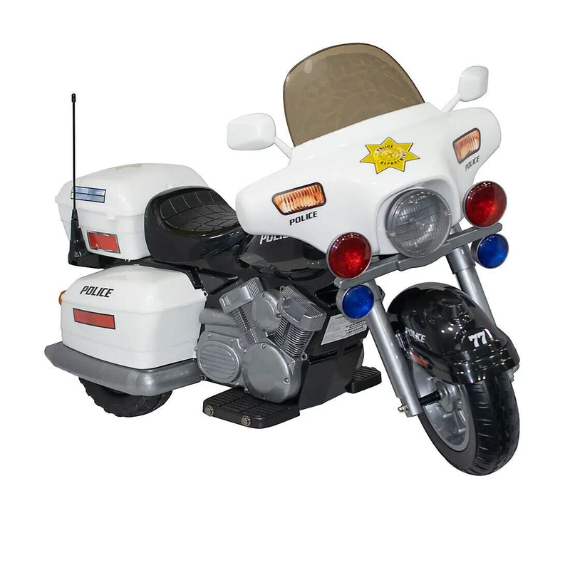 Kids Electric Police Motorbike Ride-On Toy for Boys and Girls - 12v Motorized Motorcycle Car