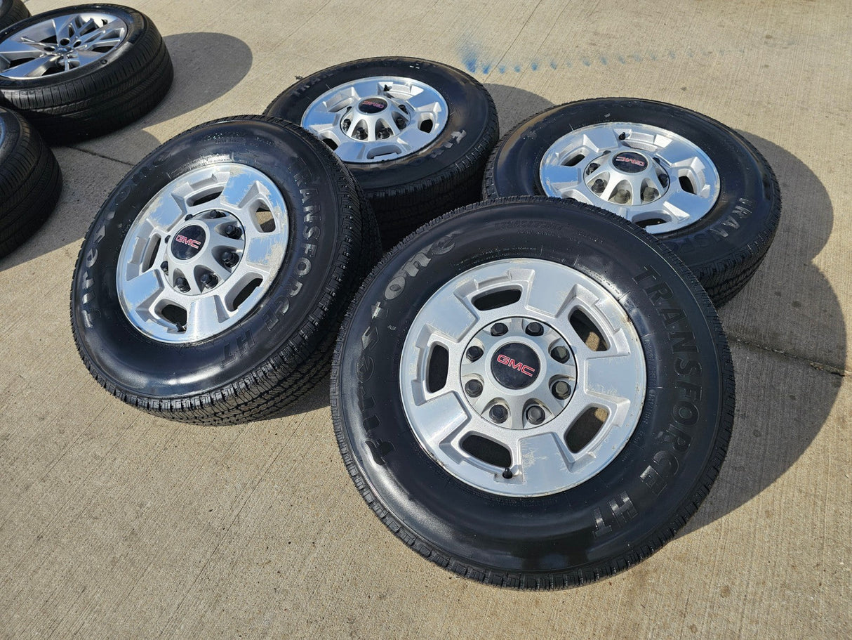17" GMC Sierra Chevy Silverado 2500 3500 OEM 5500 wheels rims FIRESTONE NEW Texas Truck Tire