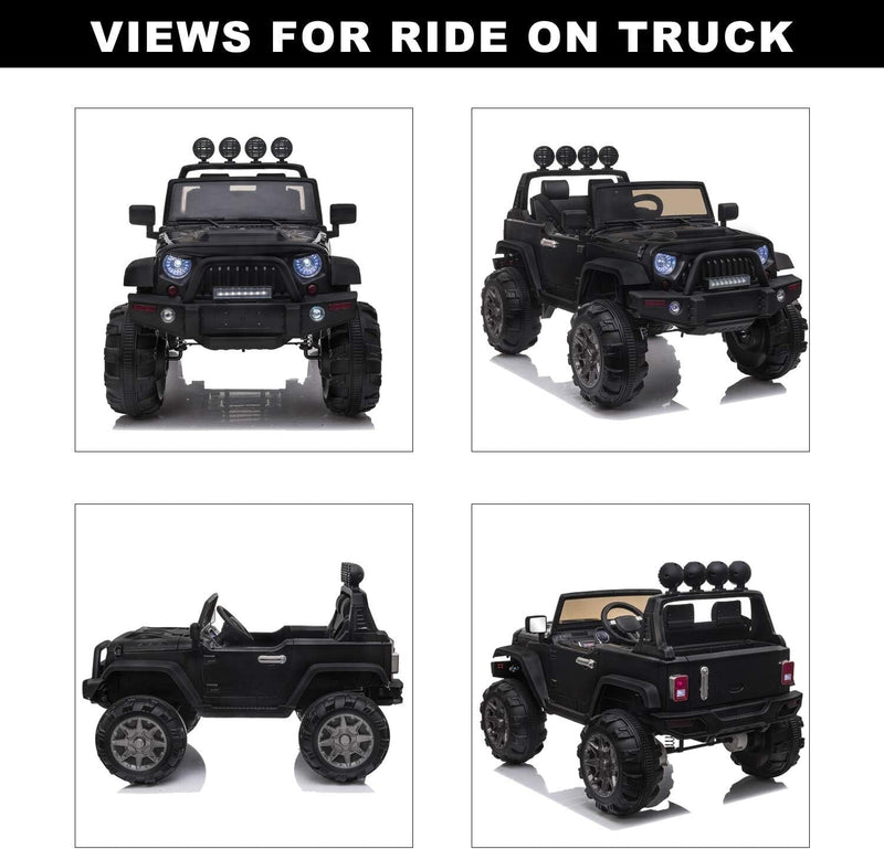 12V Electric Ride-On Pickup Truck for Kids with 3 Speeds and Remote Control