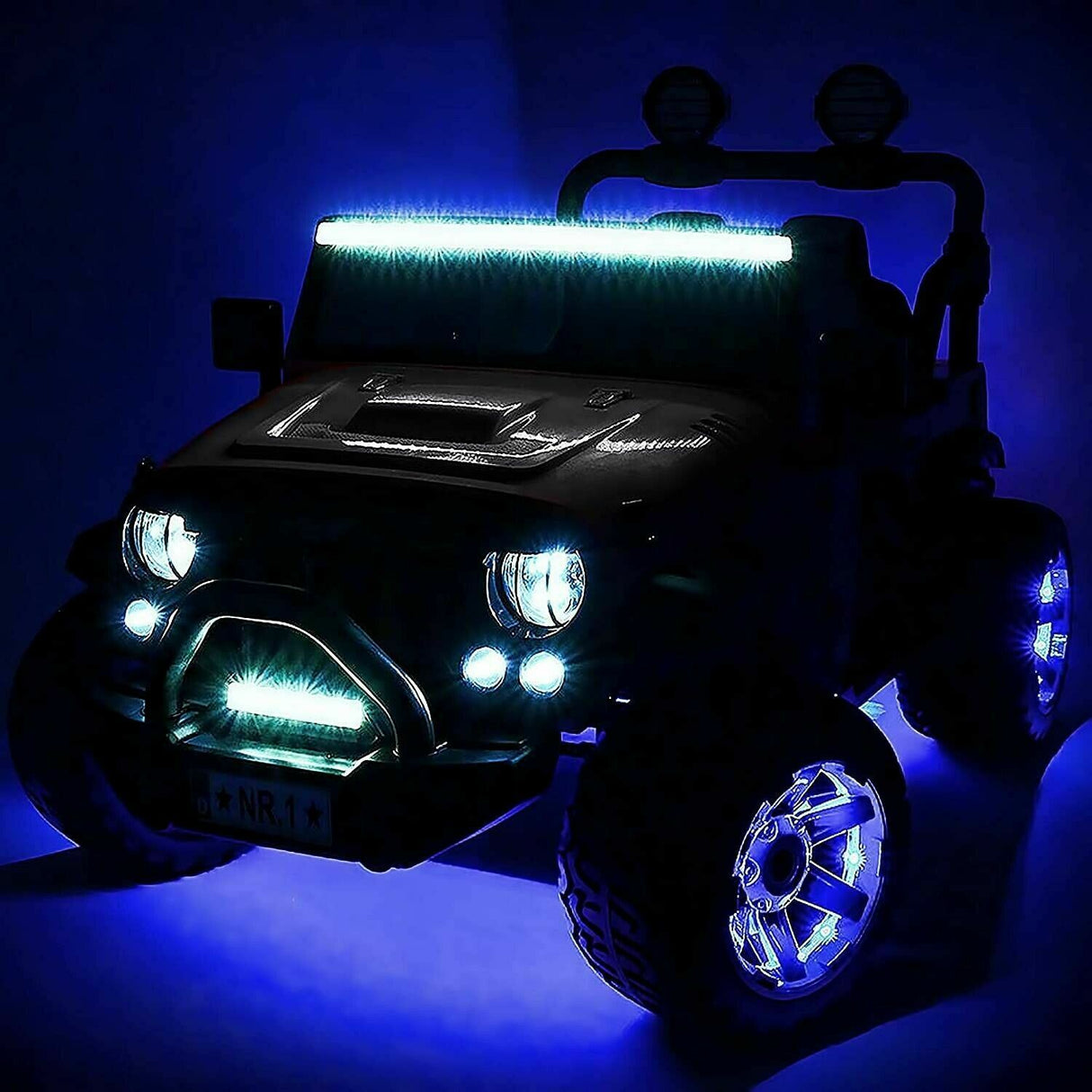 2023 12V Children's Jeep Dual-Seater Ride On Kids Vehicle Truck with Remote Control, 3 Gears, Melodies.