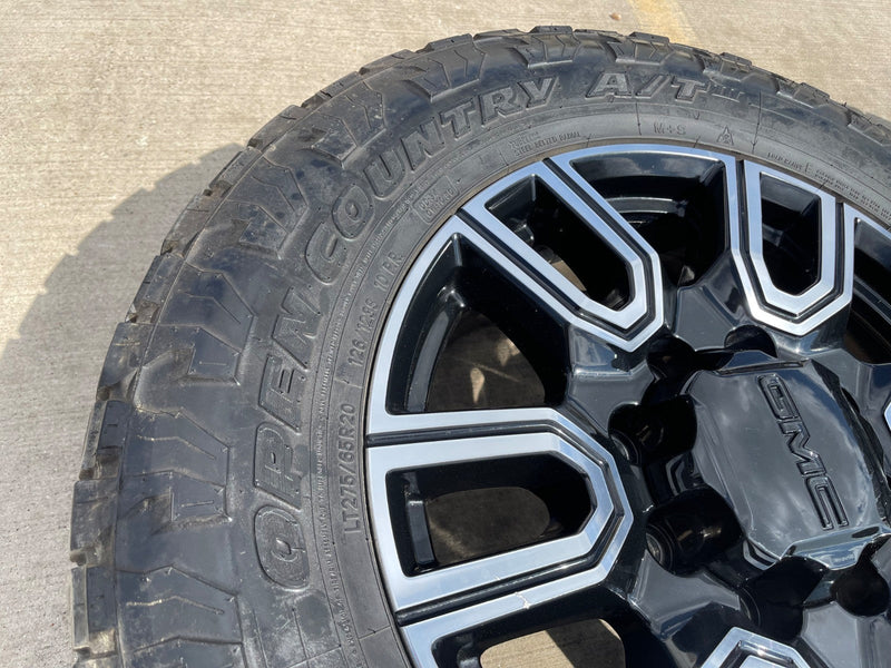 20" GMC Sierra AT4 2500 3500 OEM wheels rims 5950 Silverado tires TOYO A/T3 Texas Truck Tire