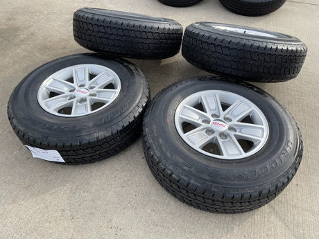 17" GMC Sierra Yukon Chevy Silverado Tahoe OEM 5654 wheels rims BRIDGESTONE A/T Texas Truck Tire