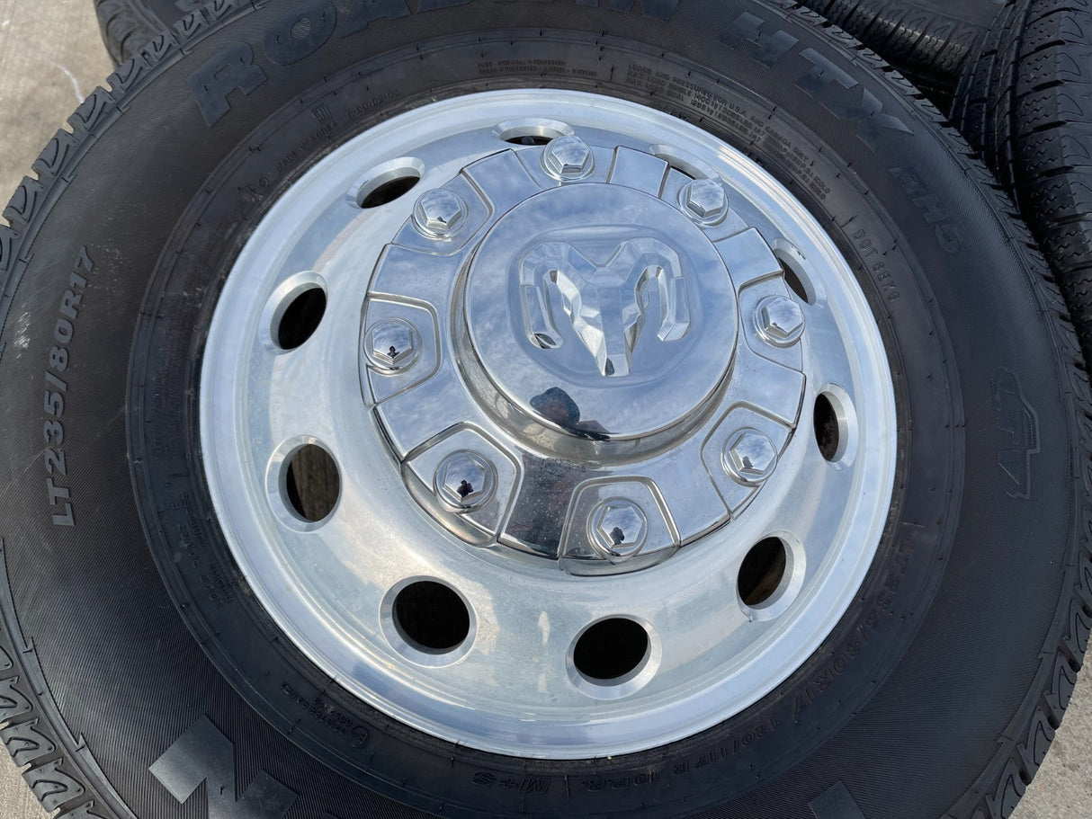 17" Dodge Ram 3500 Dually Laramie 8x200 wheels rims 2701 2702 OEM NEXEN Texas Truck Tire