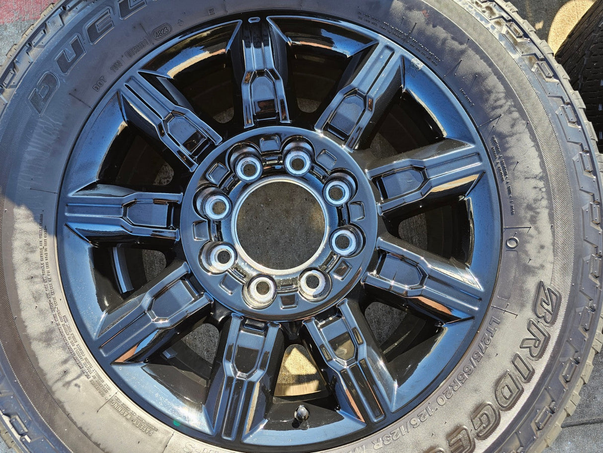 20" GMC Sierra DENALI 2500 3500 OEM 14137 5963 wheels rims Silverado tires A/T Texas Truck Tire