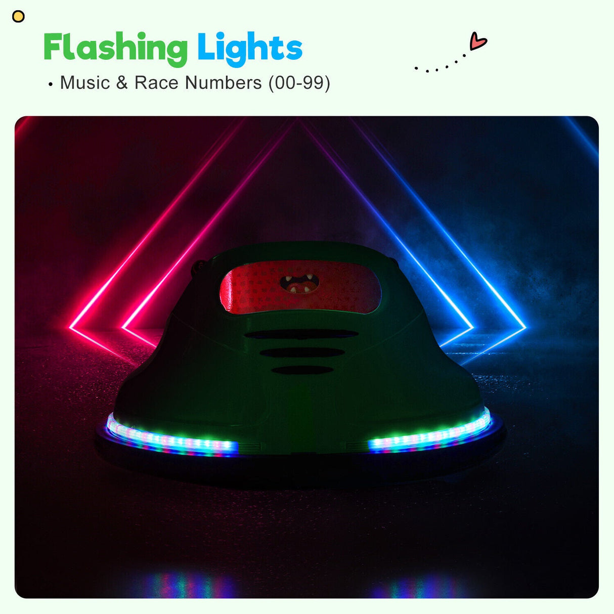 12V Electric Bumper Car with Remote Control and Flashing Lights - Perfect for Riding Fun!