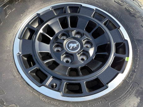 17" Ford Bronco HERITAGE SASQUATCH OEM 22025 wheels rims BFG KO2 A/T 37" NEW Texas Truck Tire