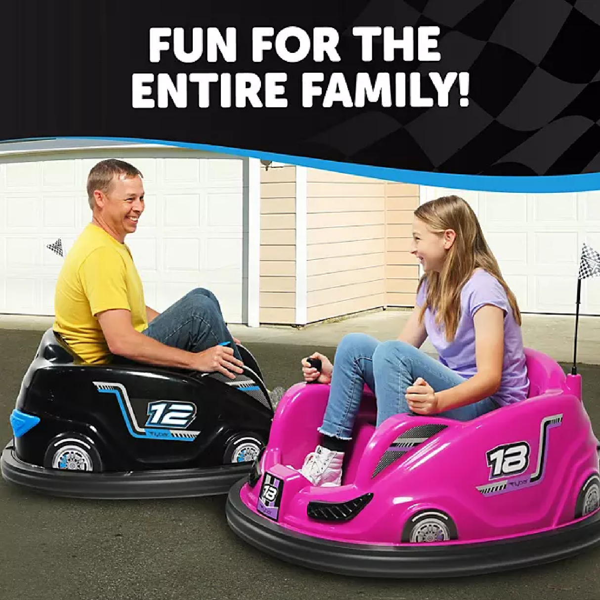 Flybar 12-Volt Battery Operated Electric Bumper Car (Various Shades)