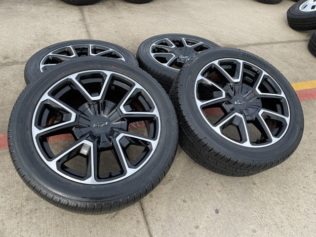 22" Chevy Tahoe Suburban RST OEM 14035 black wheels rims Silverado GENERAL Texas Truck Tire