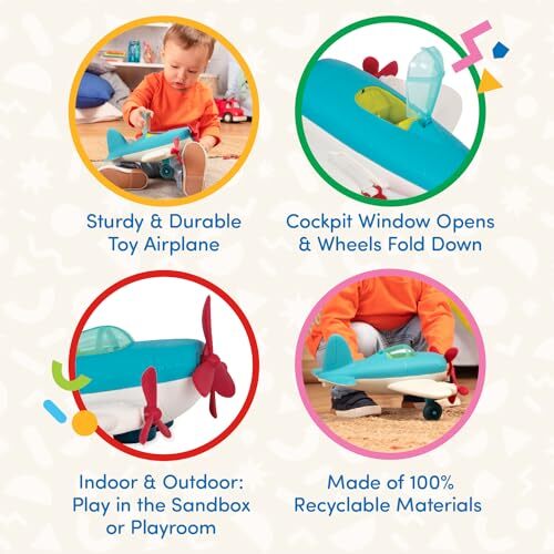 Wonder Wheels Toy Airplane for Kids and Toddlers – Pretend Play Vehicle