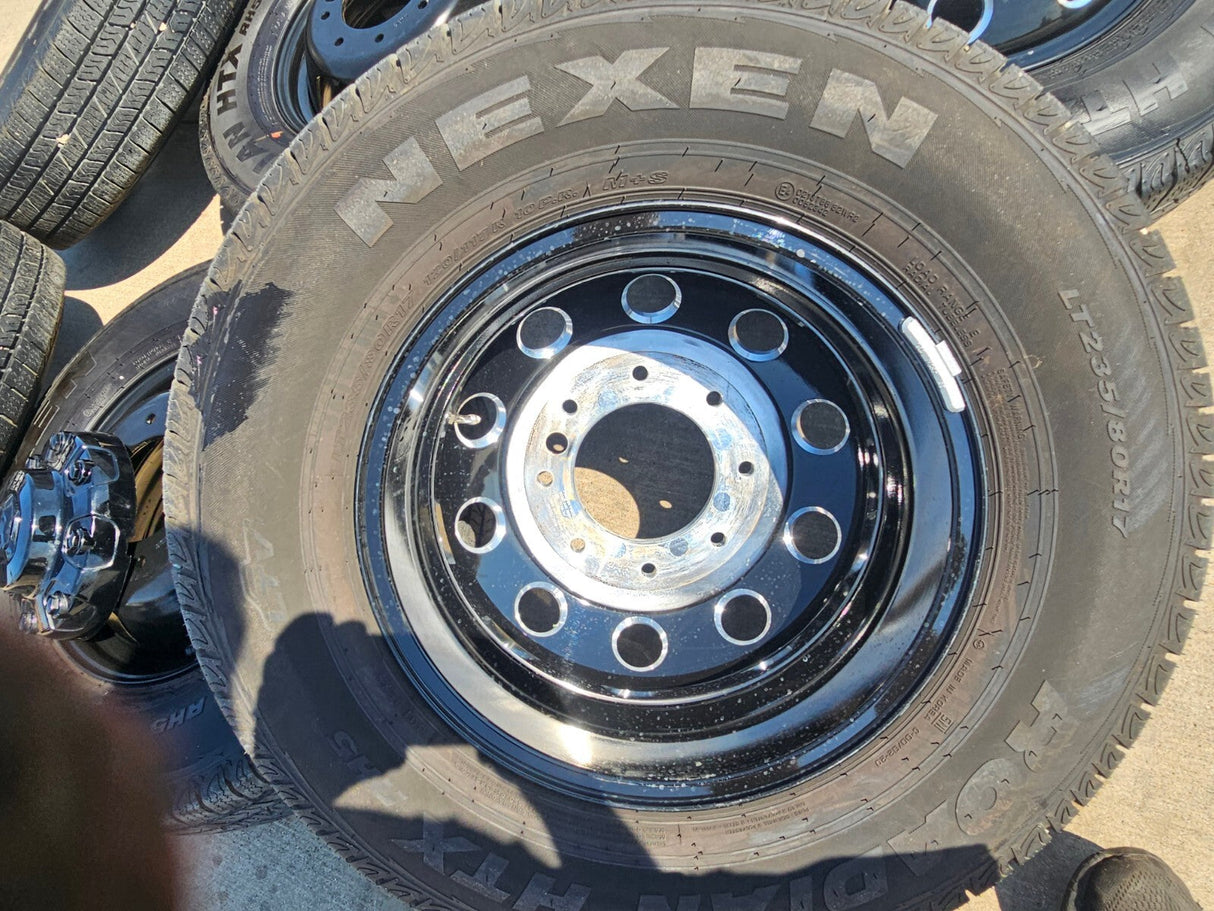 17" Dodge Ram 3500 Dually Laramie wheels rims 2706 2707 OEM black 2025 2026 NEW Texas Truck Tire