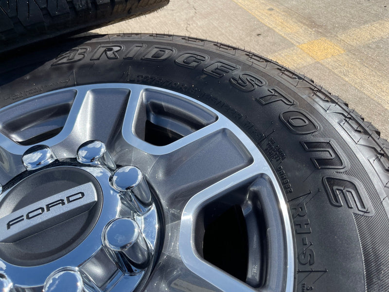 18" Ford F-250 F-350 Lariat FX-4 OEM wheels 10480 10298 tires BRIDGESTONE A/T Texas Truck Tire
