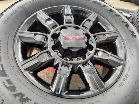 20" GMC Sierra DENALI 2500 3500 OEM 14137 5963 wheels rims Silverado tires A/T Texas Truck Tire