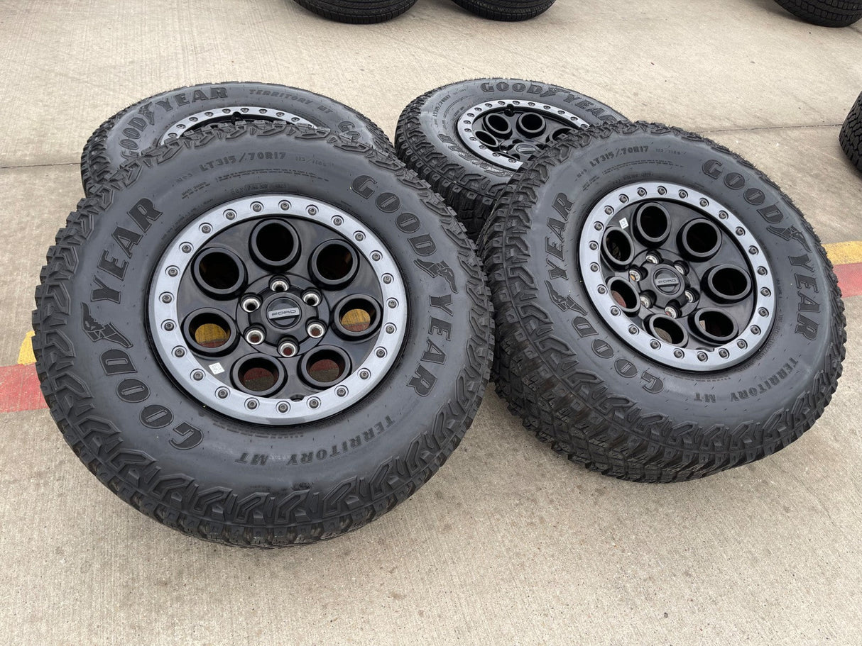 17" Ford F-150 Raptor OEM BEADLOCK 10612 rims wheels 2024 2025 2026 GOODYEAR 35" Texas Truck Tire