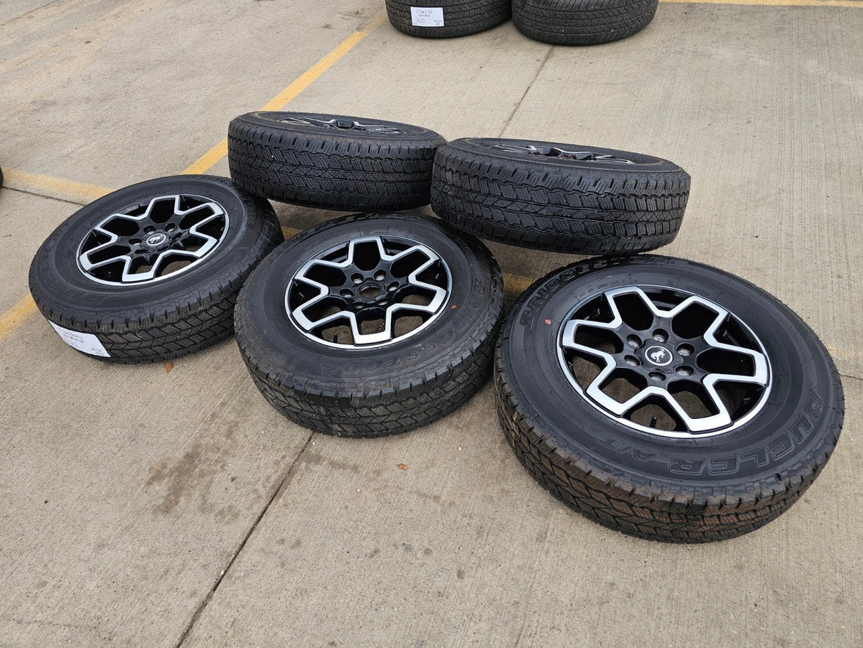 18" Ford Bronco wheels rims tires black 95213 Ranger tires BRIDGESTONE DUELER AT Texas Truck Tire